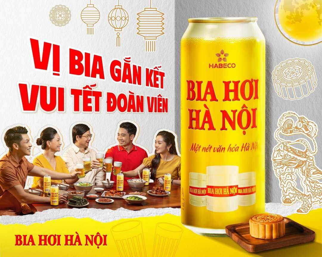 Bia Hơi Hà Nội lon 500ml ( lốc 5 lon)