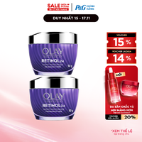 Combo 2 Kem Dưỡng Ban Đêm OLAY RETINOL24 Giúp Giữ Nét Tươi Trẻ Cho Da & Mờ Nếp Nhăn Hũ 50G