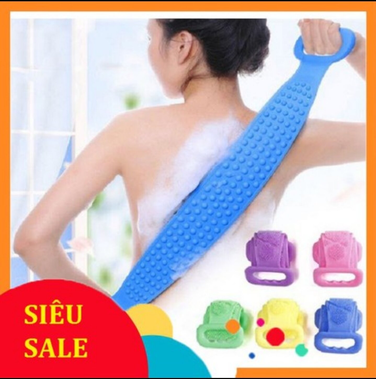 Dây Tắm Chà Lưng Silicon Hai Mặt