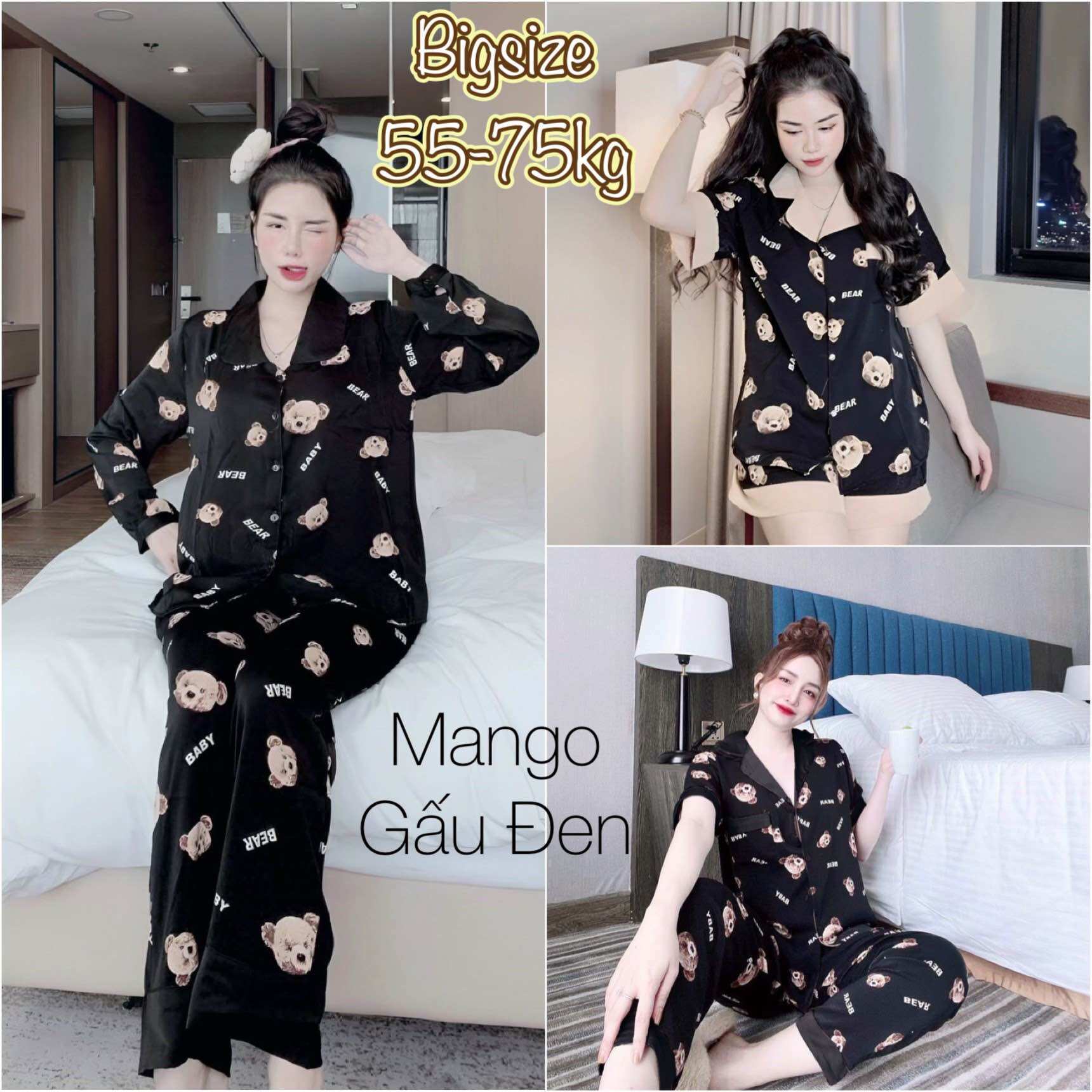 Đồ bộ bigsize 55-75kg lụa mango - mẫu phối đơn giản, tôn dáng
