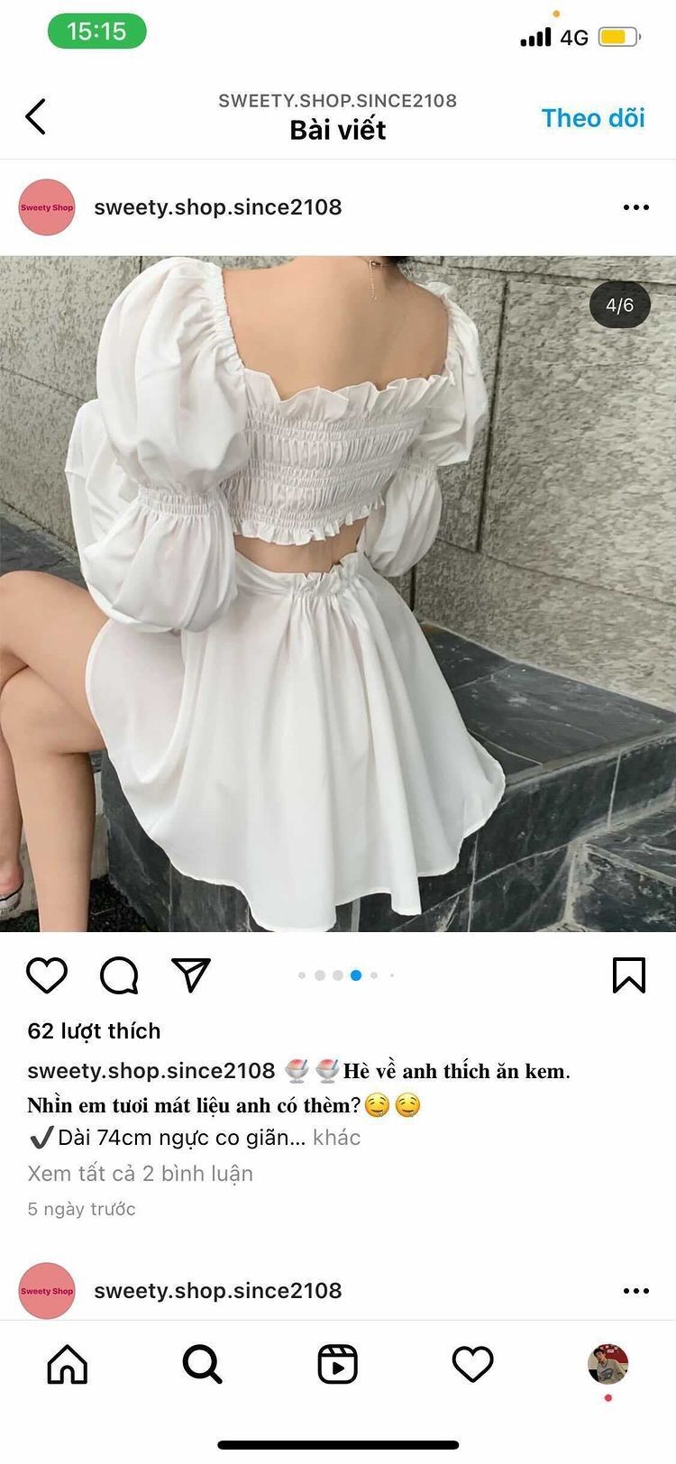 Áo len tím vằn + váy trắng hai dây