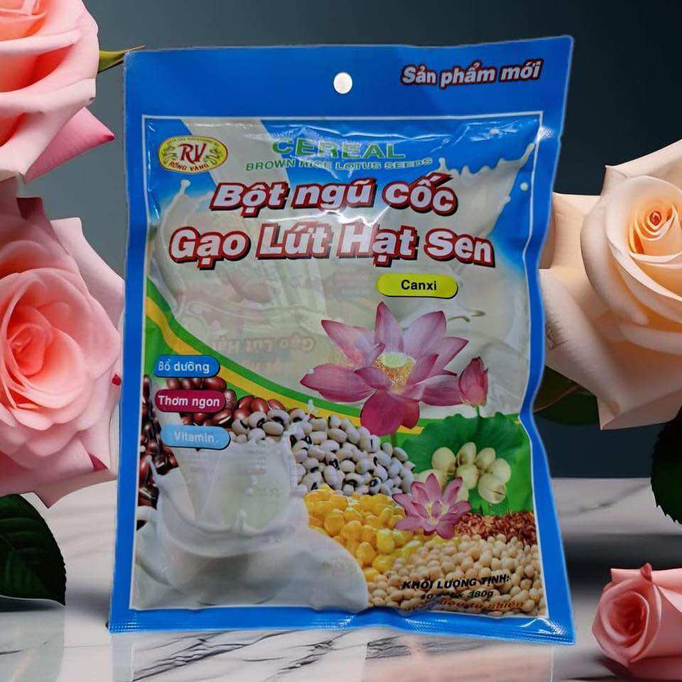 Bột ngũ cốc gạo lứt hạt sen,[ Combo 2 bịch x 380gam ]