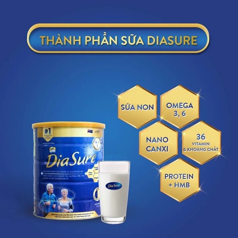 [Hoàn Tiền 12%]Combo 3 lon sữa tiểu đường diasure mẫu mới