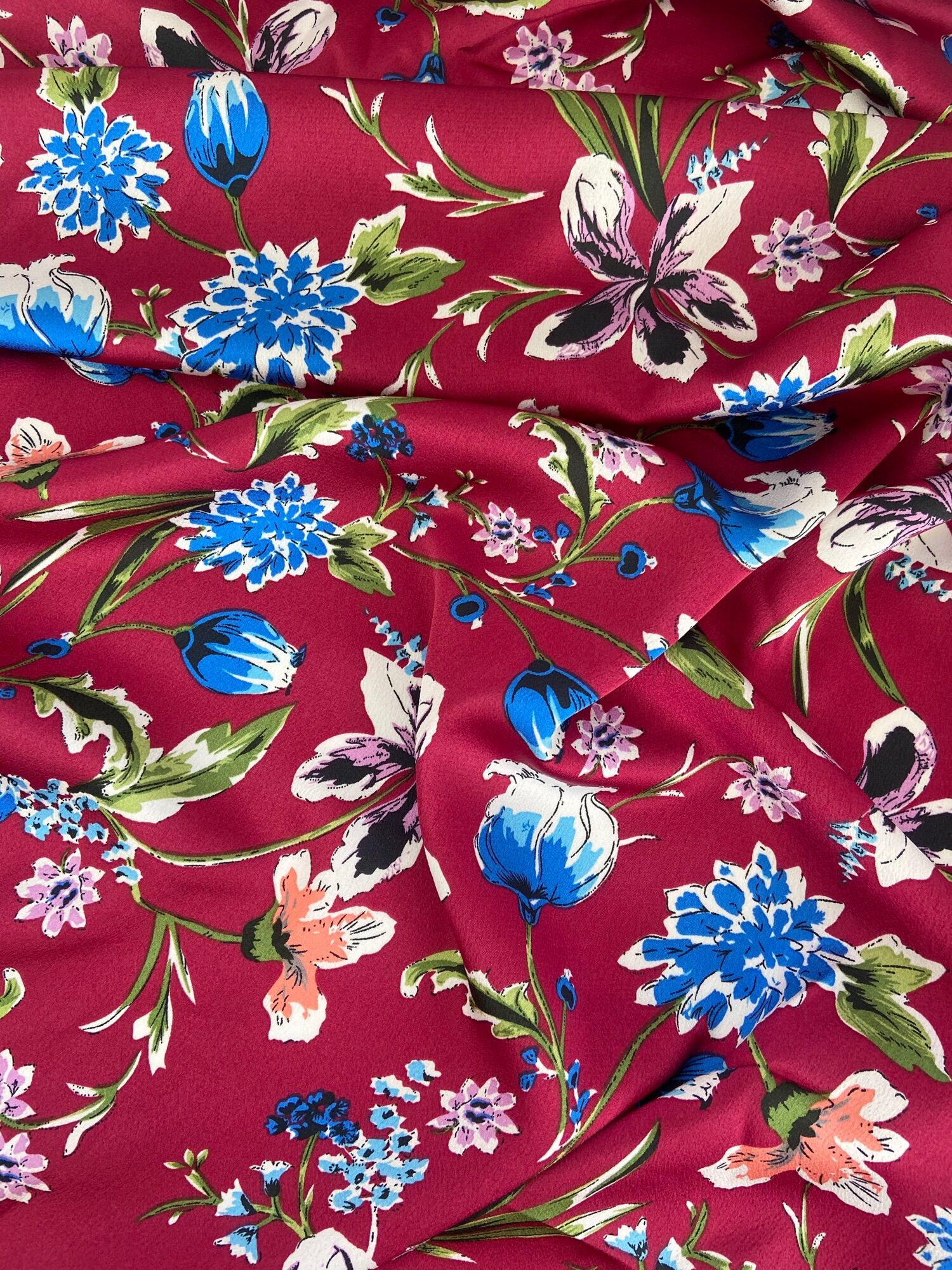 VẢI SATIN CÁT NỀN ĐỎ - KHỔ VẢI 1.5M