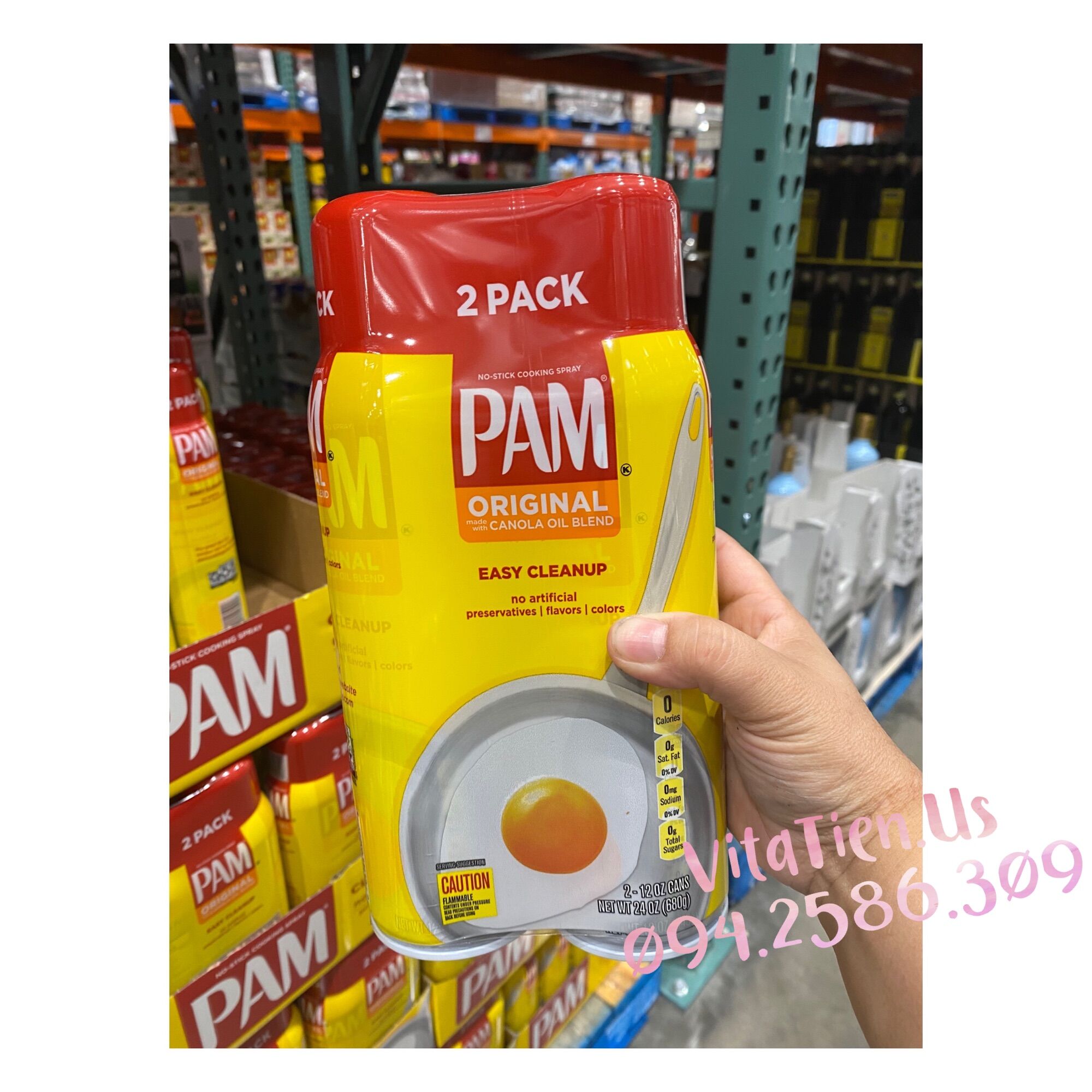 Dầu ăn kiêng 0 calo dạng xịt pam original 12oz_ hàng mỹ