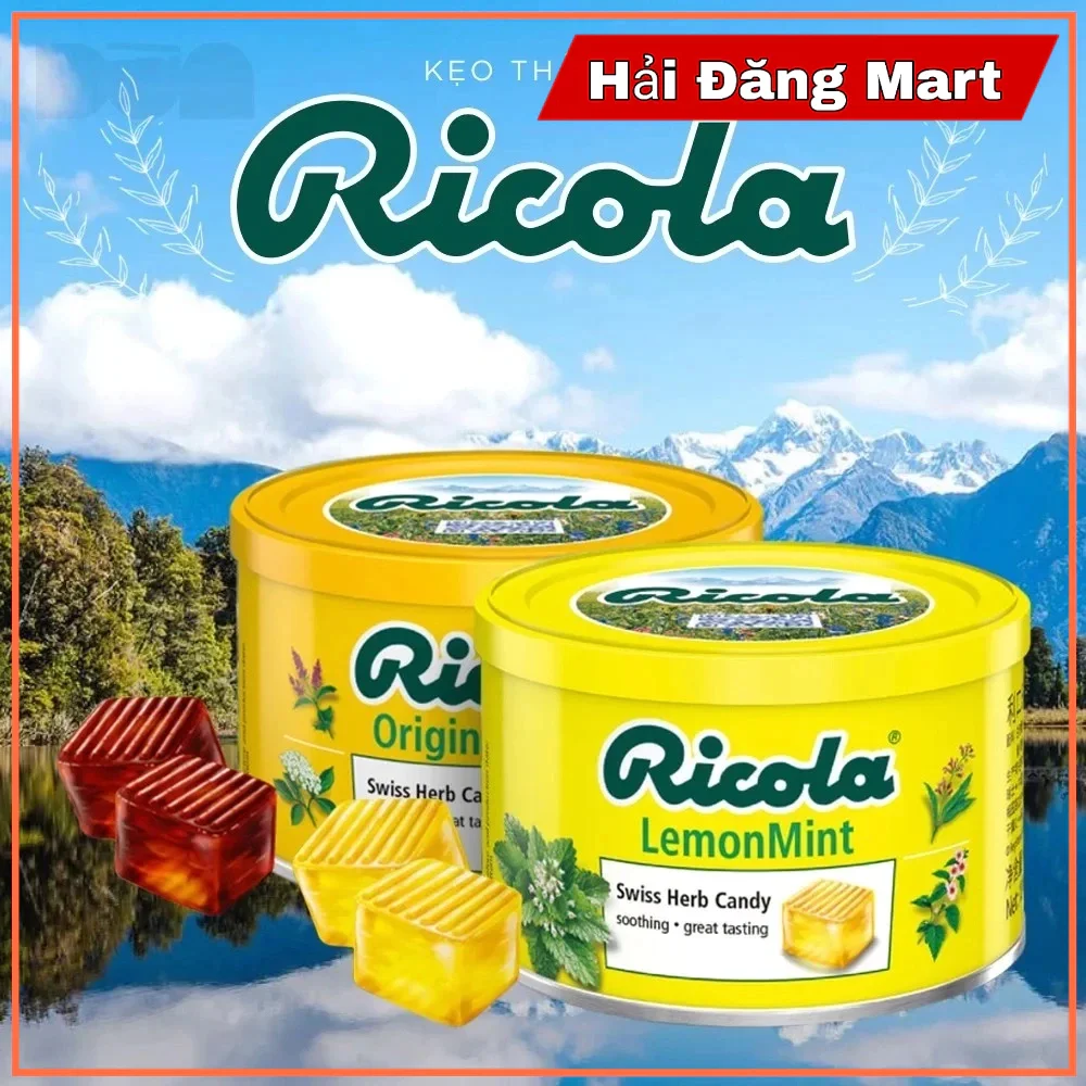 Kẹo thảo mộc Ricola vị Original Herbs và Lemon hộp thiếc 100g