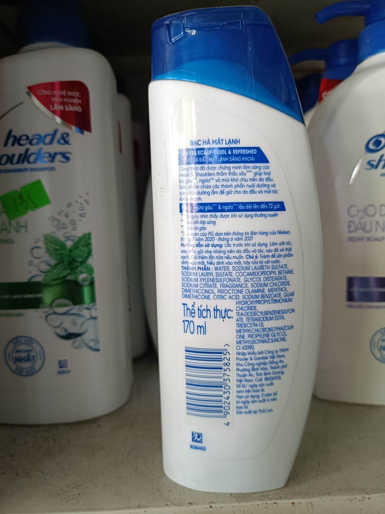 Dầu Gội Head & Shoulders Bạc Hà Mát Lạnh Cool Menthol 330ml