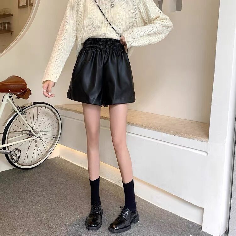Quần short da nữ cạp chun,quần đùi da nữ siêu hot
