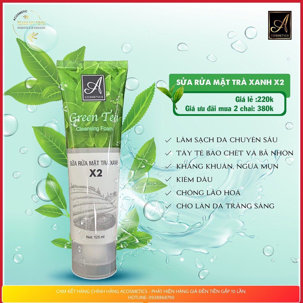 [HCM]Sữa rửa mặt trà xanh X2