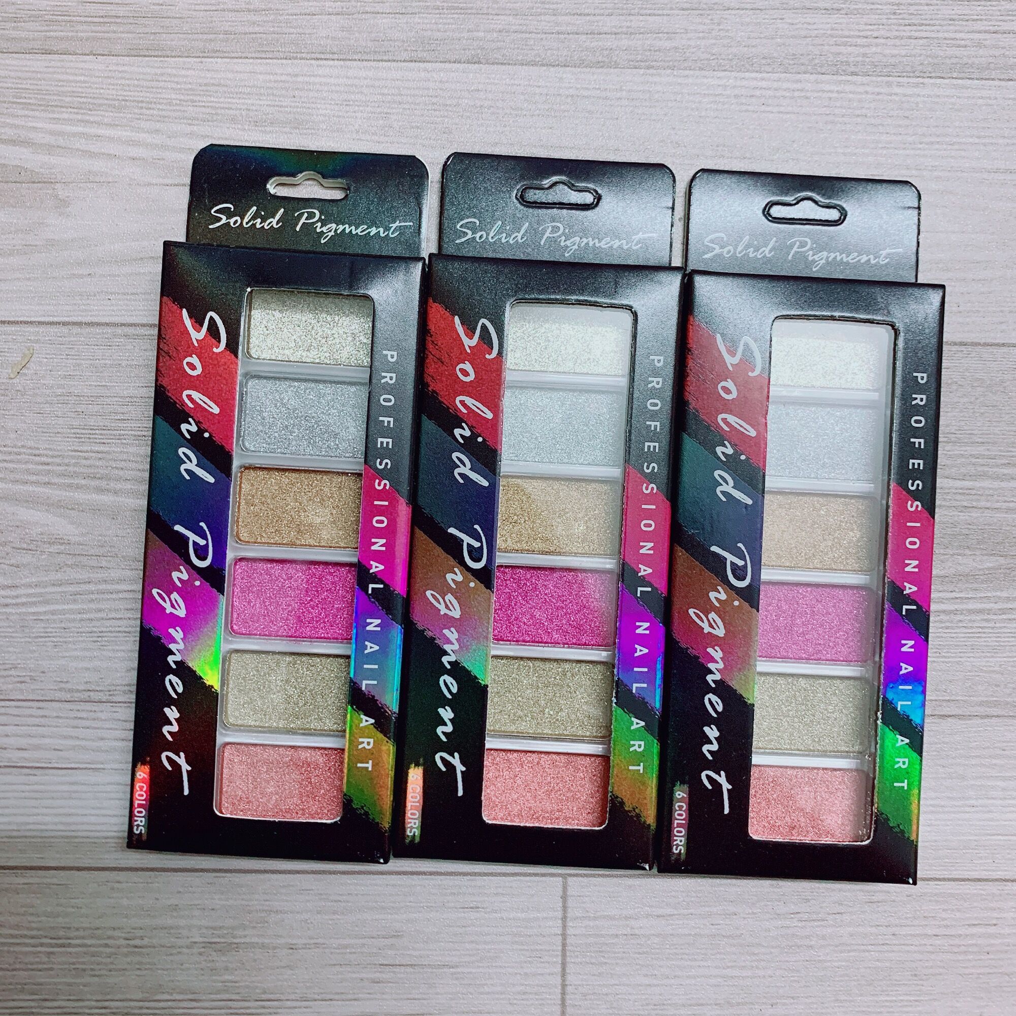 Tráng gương 6 màu Solid Pigment, tráng gương nén