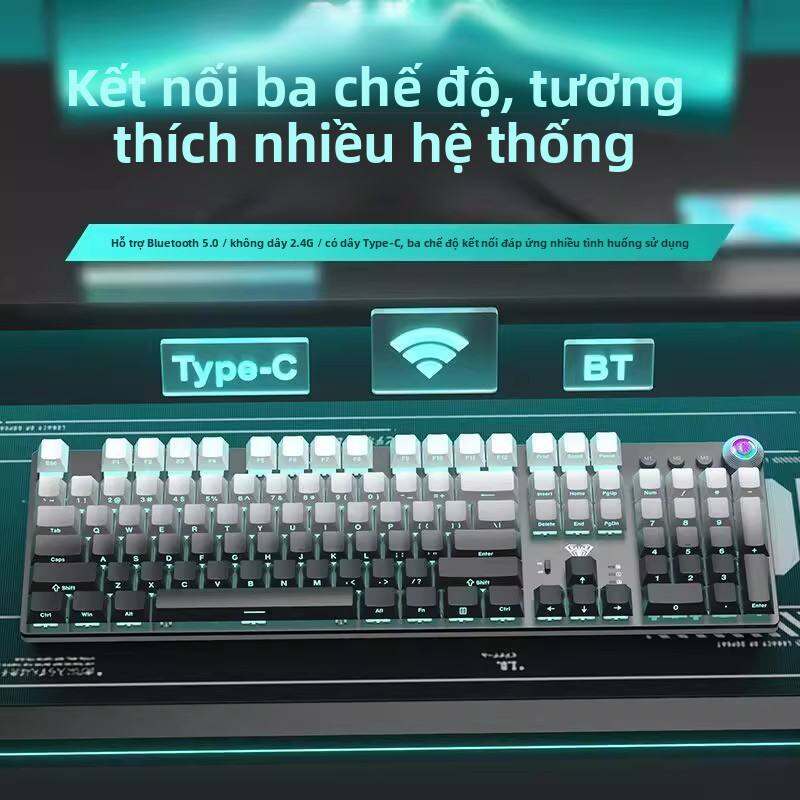 AULA | Bộ Bàn Phím Cơ và Chuột Gaming Không Dây Bluetooth Tri-Mode, Thiết Kế Công Thái Học, Đa Năng Cho Gaming và Văn Phòng