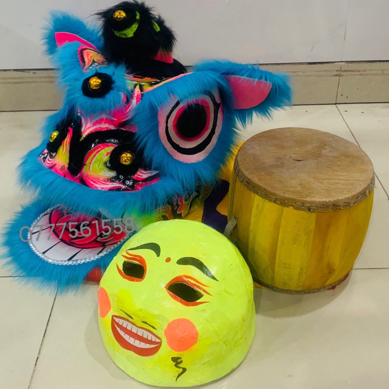 Combo 5 món [Lân +đuôi+trống+ dùi +địa)- 2 đến 6 tuổi