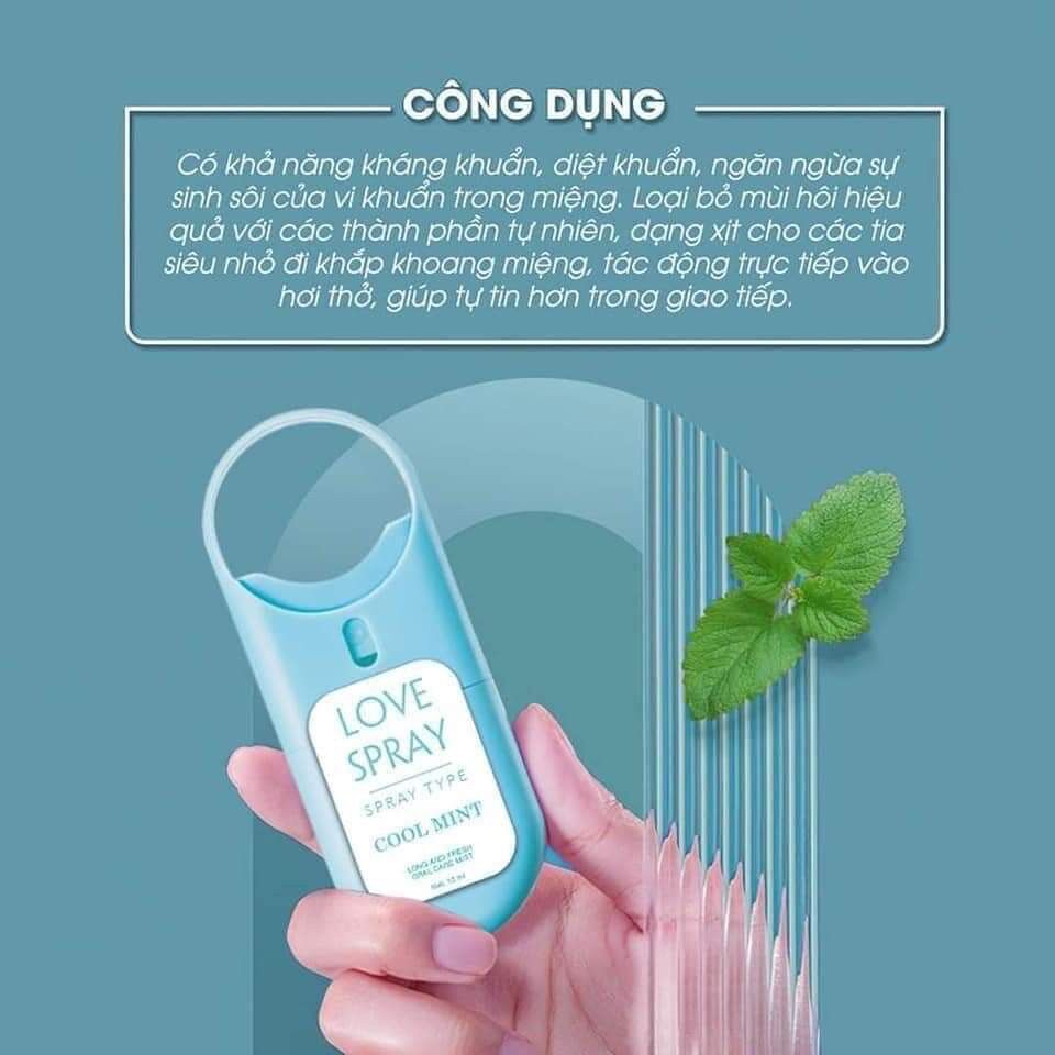 Xịt thơm miệng hương bạc hà Love Spray