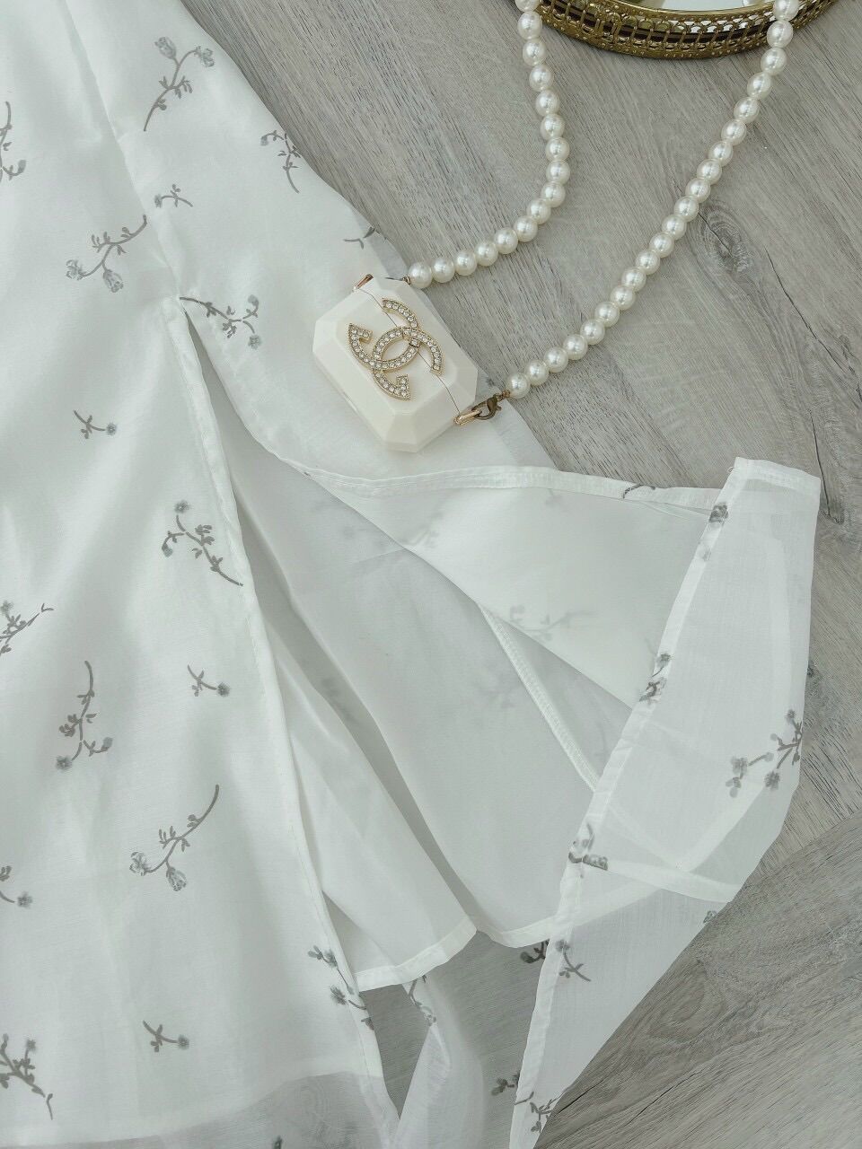 váy đầm kiểu maxi hoa nhí tay phồng
