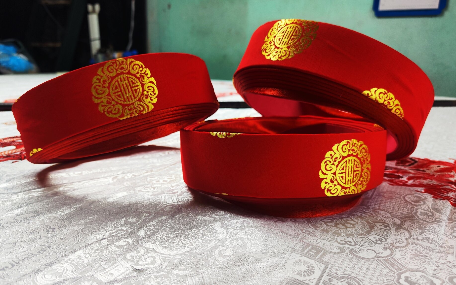 Large Men's Scarf with Thai Tuuan Brocade