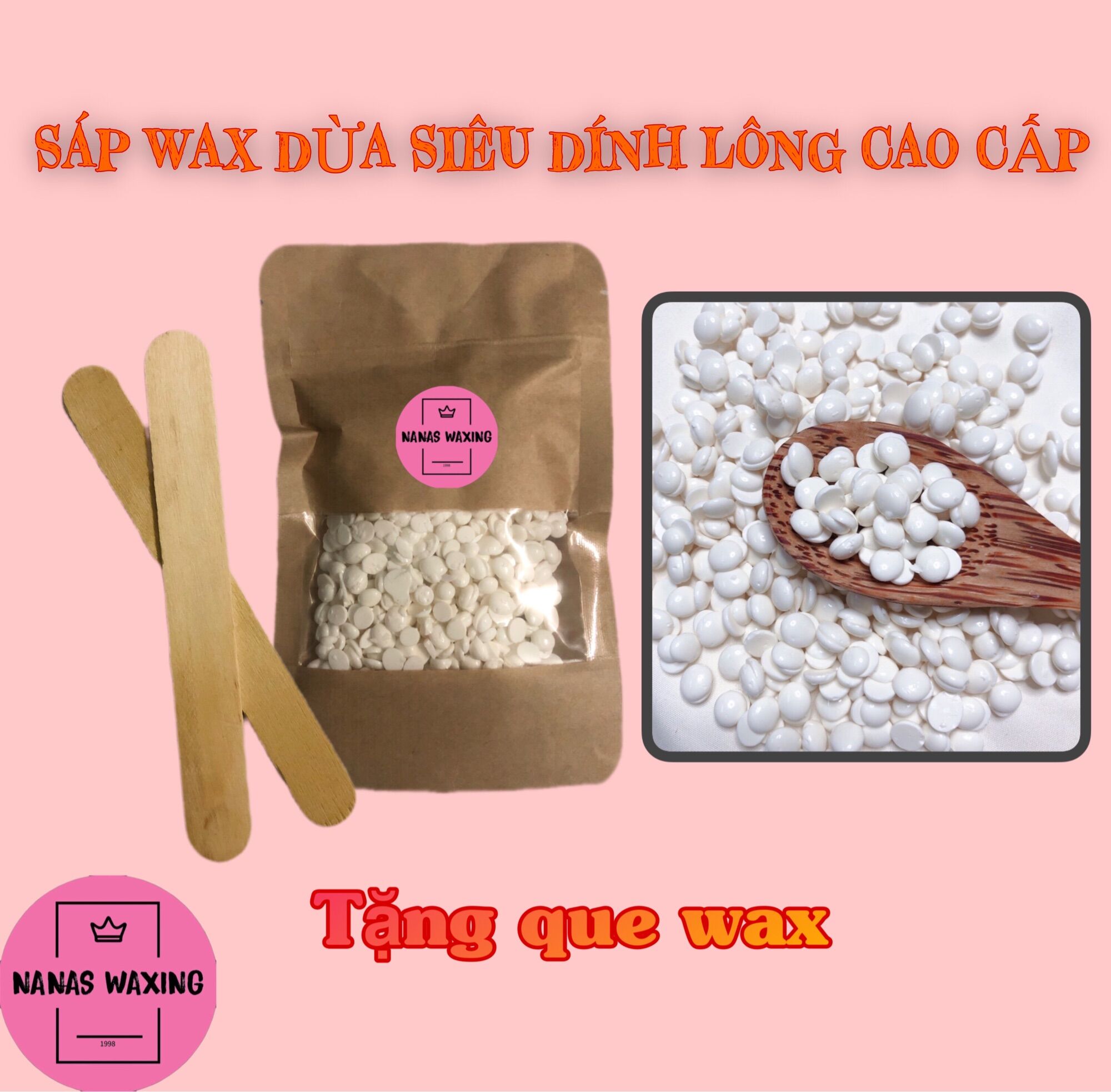 Sáp wax lông dừa sữa 100gr siêu bám lông