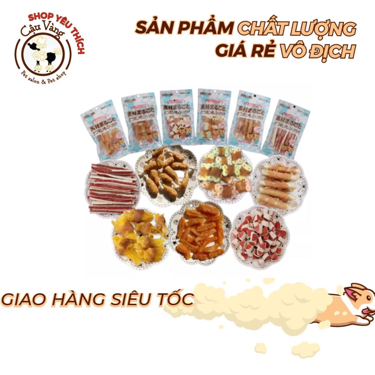 Bánh Thưởng Cho Chó Mèo Nhiều Vị Thơm Ngon bổ dưỡng  Gói 100gr