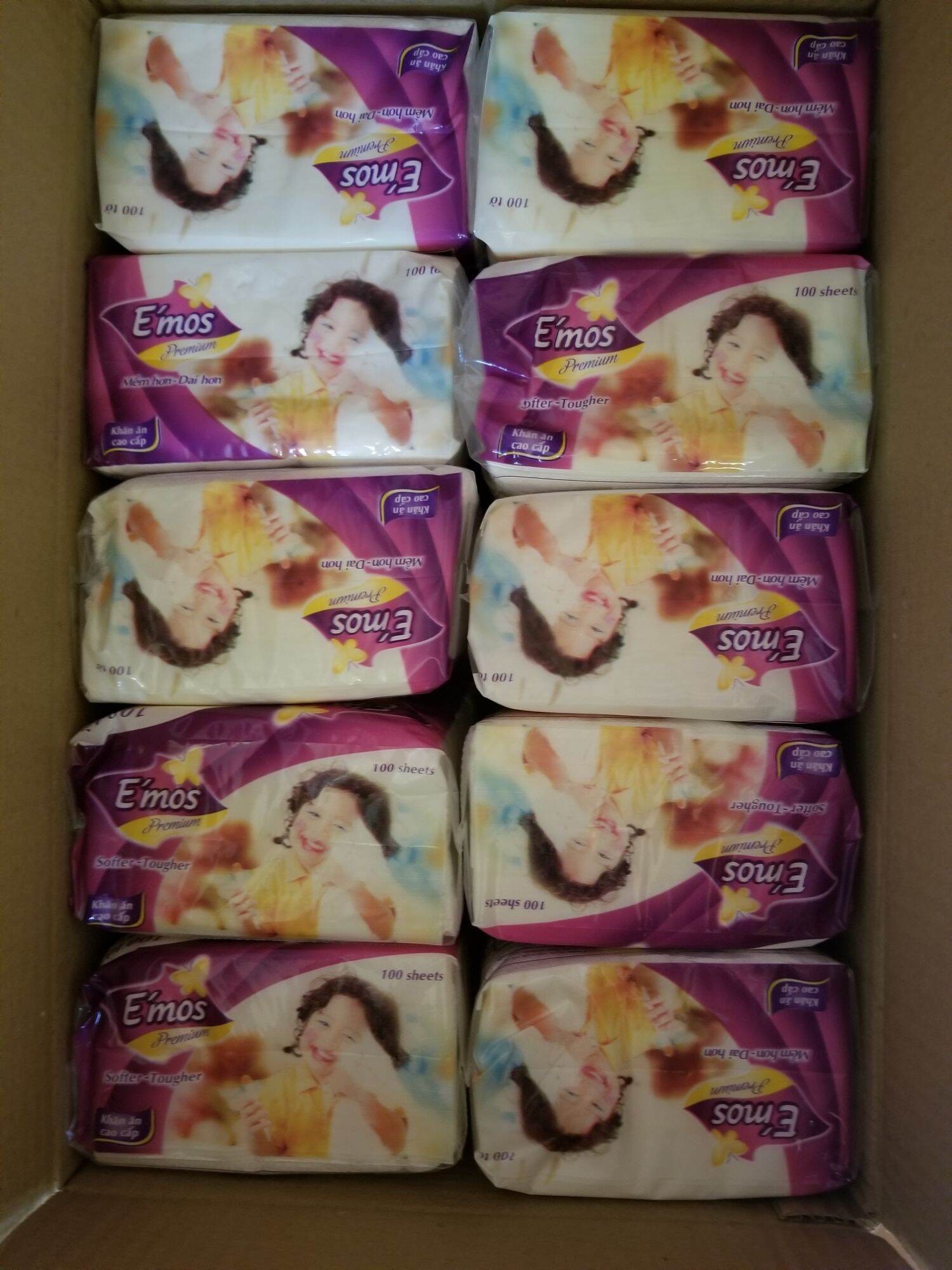 [HCM]khăn giấy vuông Emos bịch 100tờ