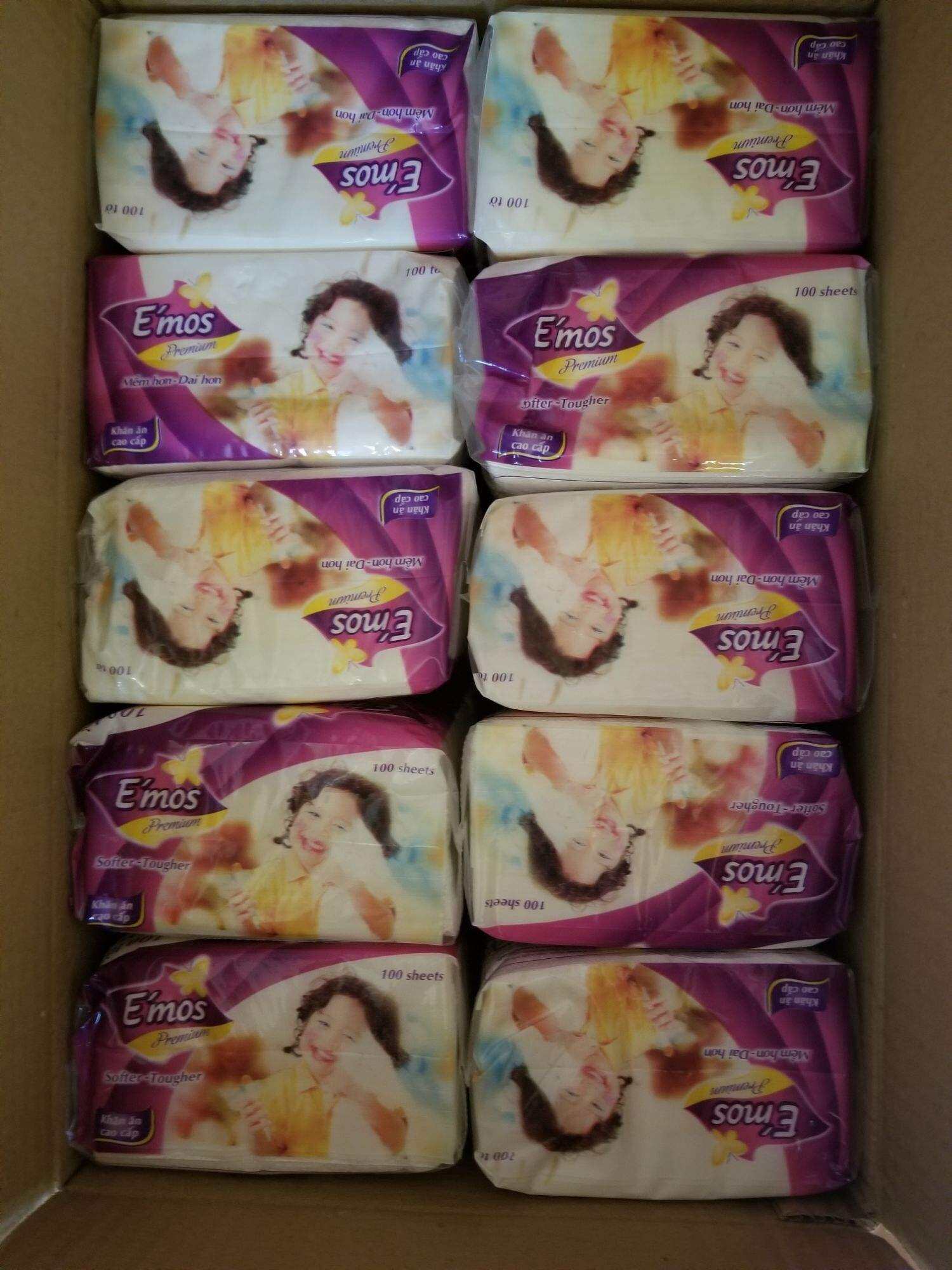 khăn giấy vuông Emos bịch 100tờ