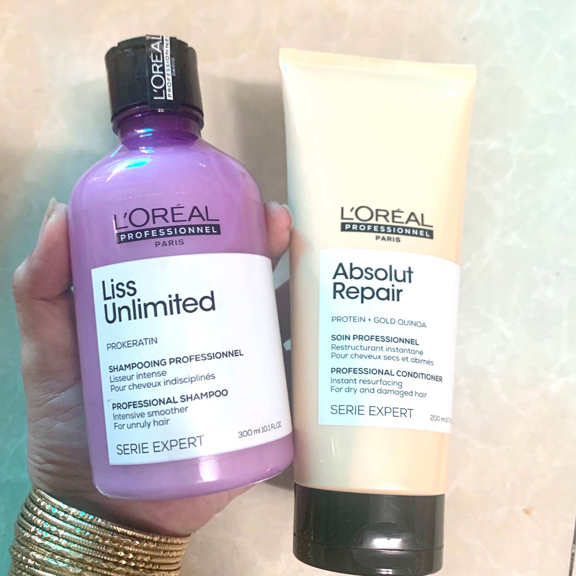 Combo gội xả chăm sóc tóc duỗi loreal prokeratin liss