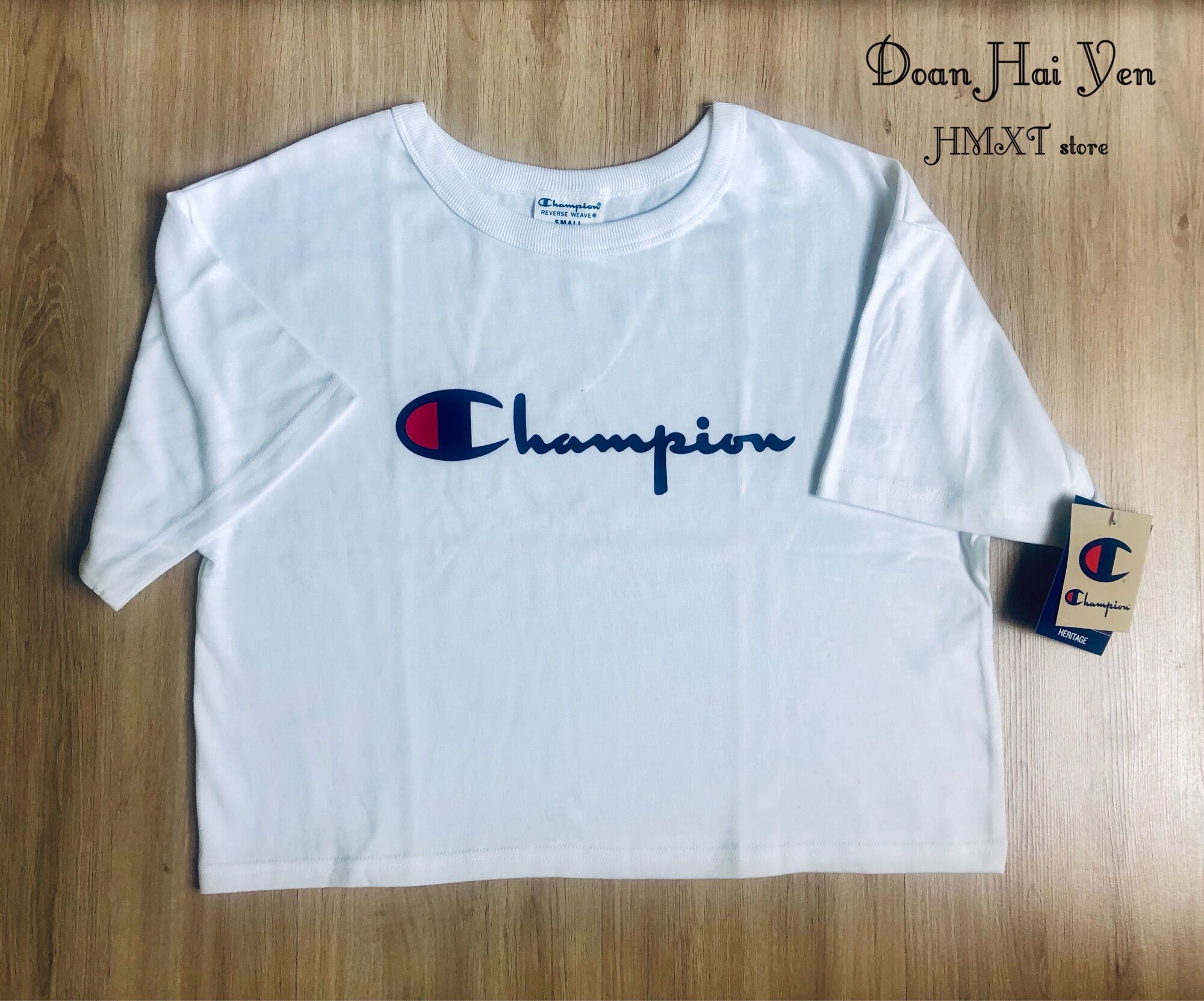(Bill_Mỹ) Áo thun nữ croptop Champion chính hãng