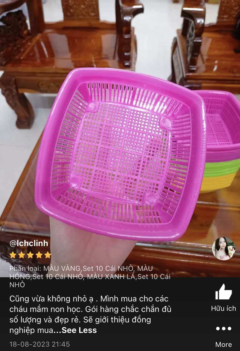 🏀🏀 Set 10 RỔ VUÔNG, LOẠI NHỎ (Rộng 15cm)