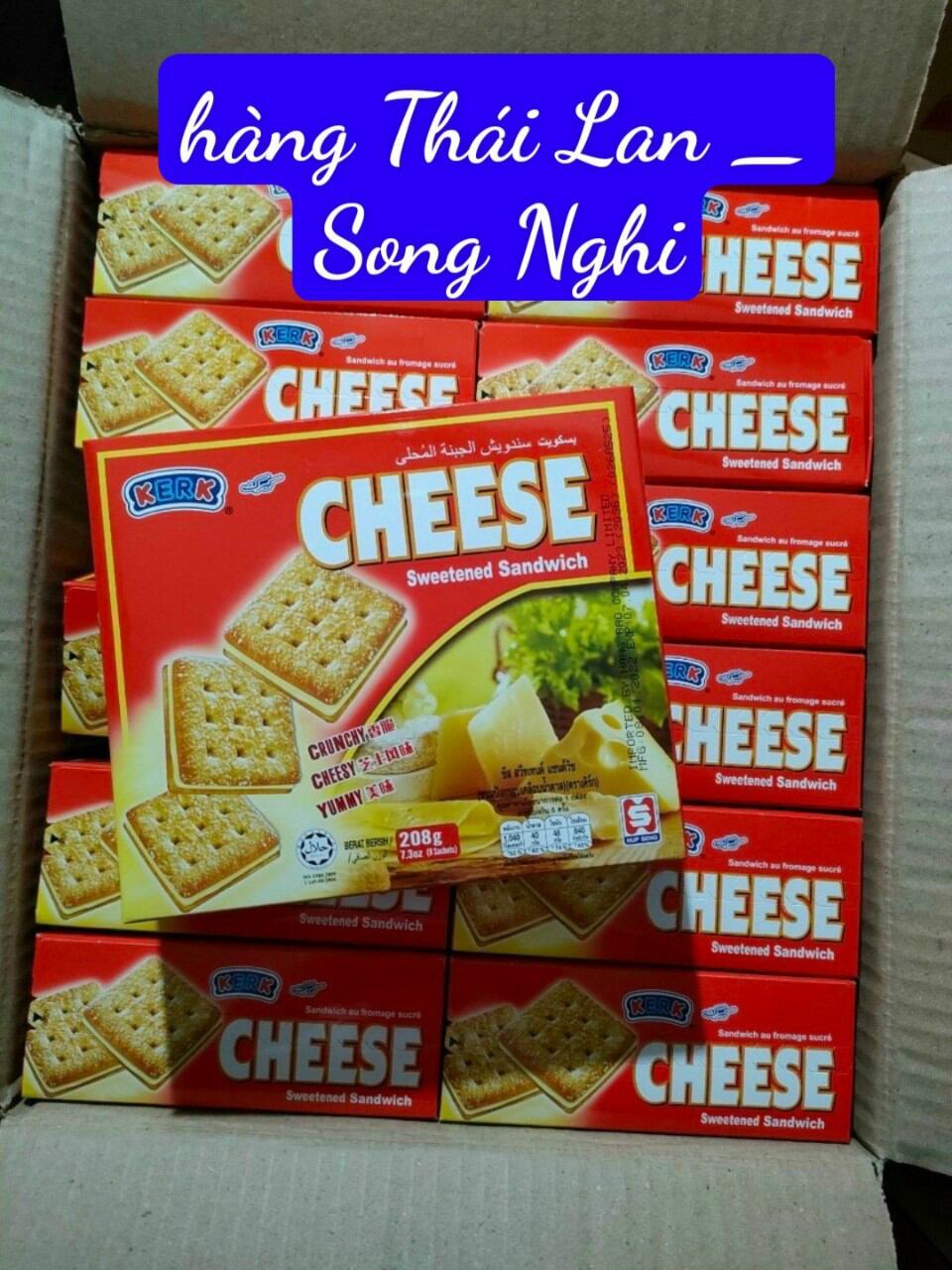 Bánh quy Kerk nhân kem phô mai 208 gr Malaysia date 9/12/23