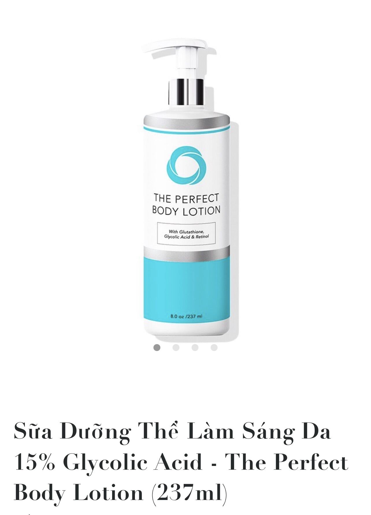 [Hcm]Sữa Dưỡng Thể Làm Sáng Da 15% Glycolic Acid - The Perfect Body Lotion (237Ml)