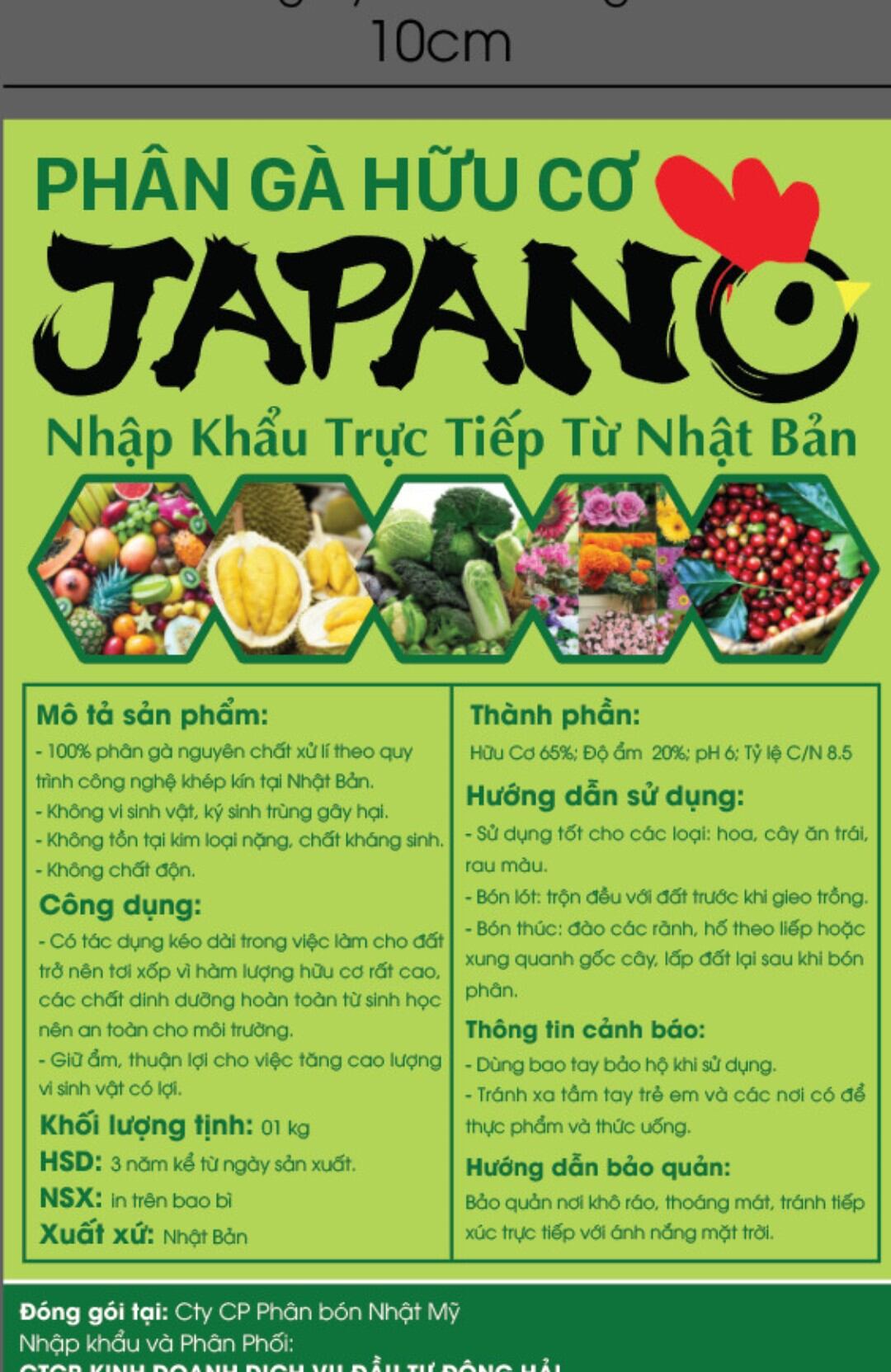 [HCM] Phân bón gà hữu cơ Nhật Bản 1kg