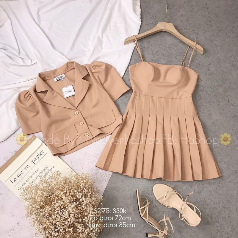 [Ảnh thật] 60-90kg BIGSIZE SET ÁO VEST + ĐẦM XẾP LY