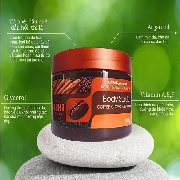Tẩy tế bào chết Quế Hồi Cà Phê Bilena 380gr
