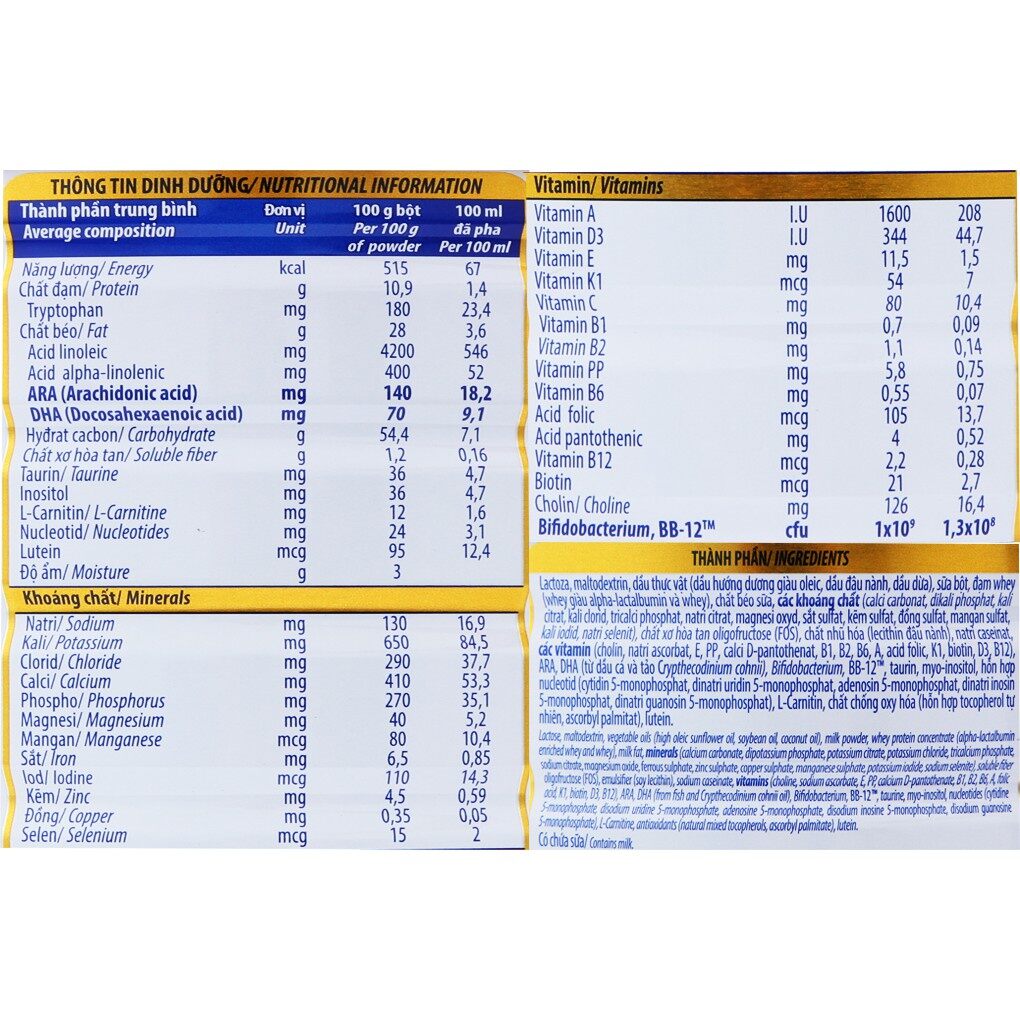 [Date 2024] Sữa bột Optimum Gold 4 HMO 1,45kg/1450g