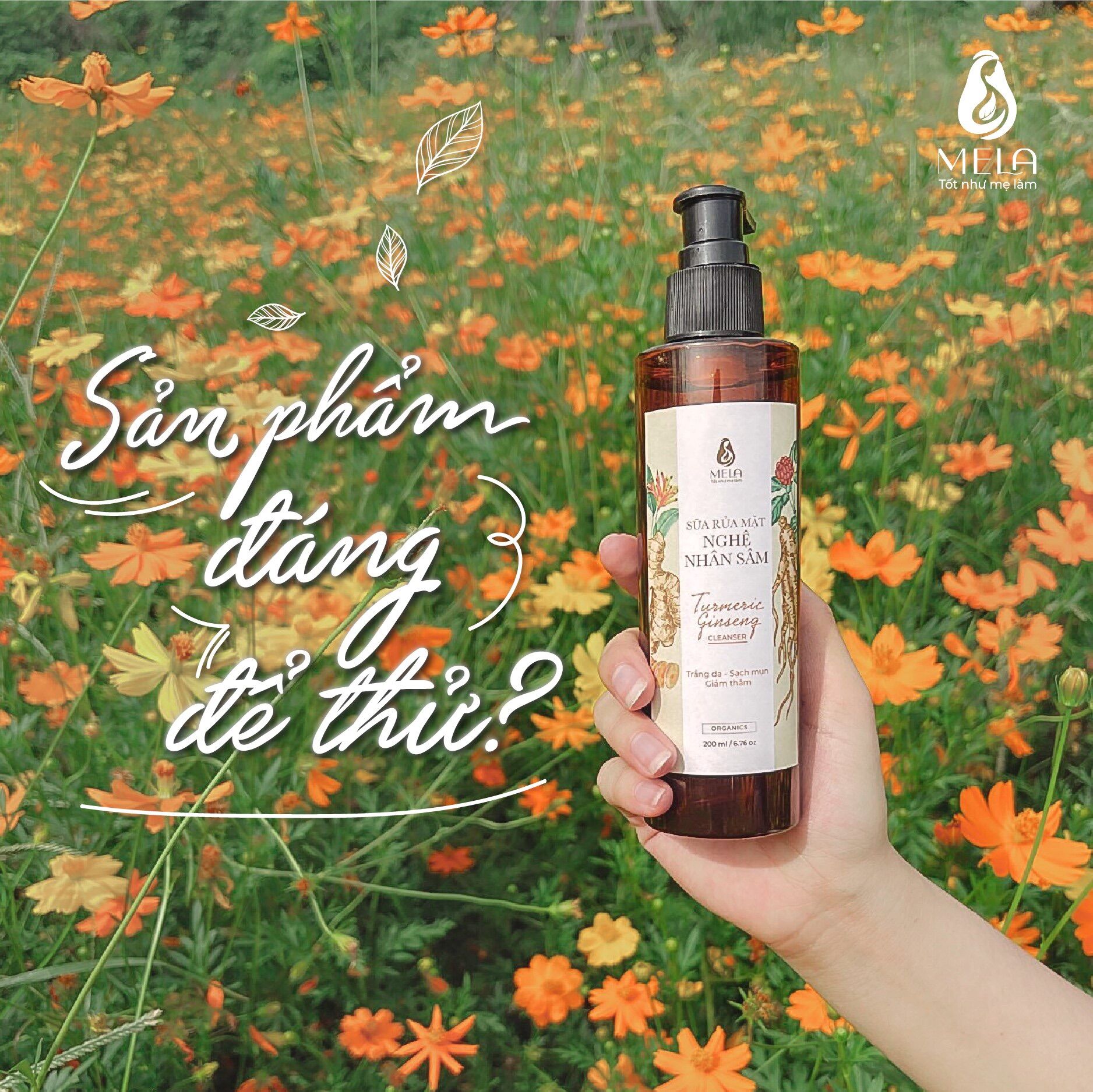 Sữa Rửa Mặt Nghệ Nhân Sâm MELA Sáng Da Sạch Mụn Bớt Thâm
