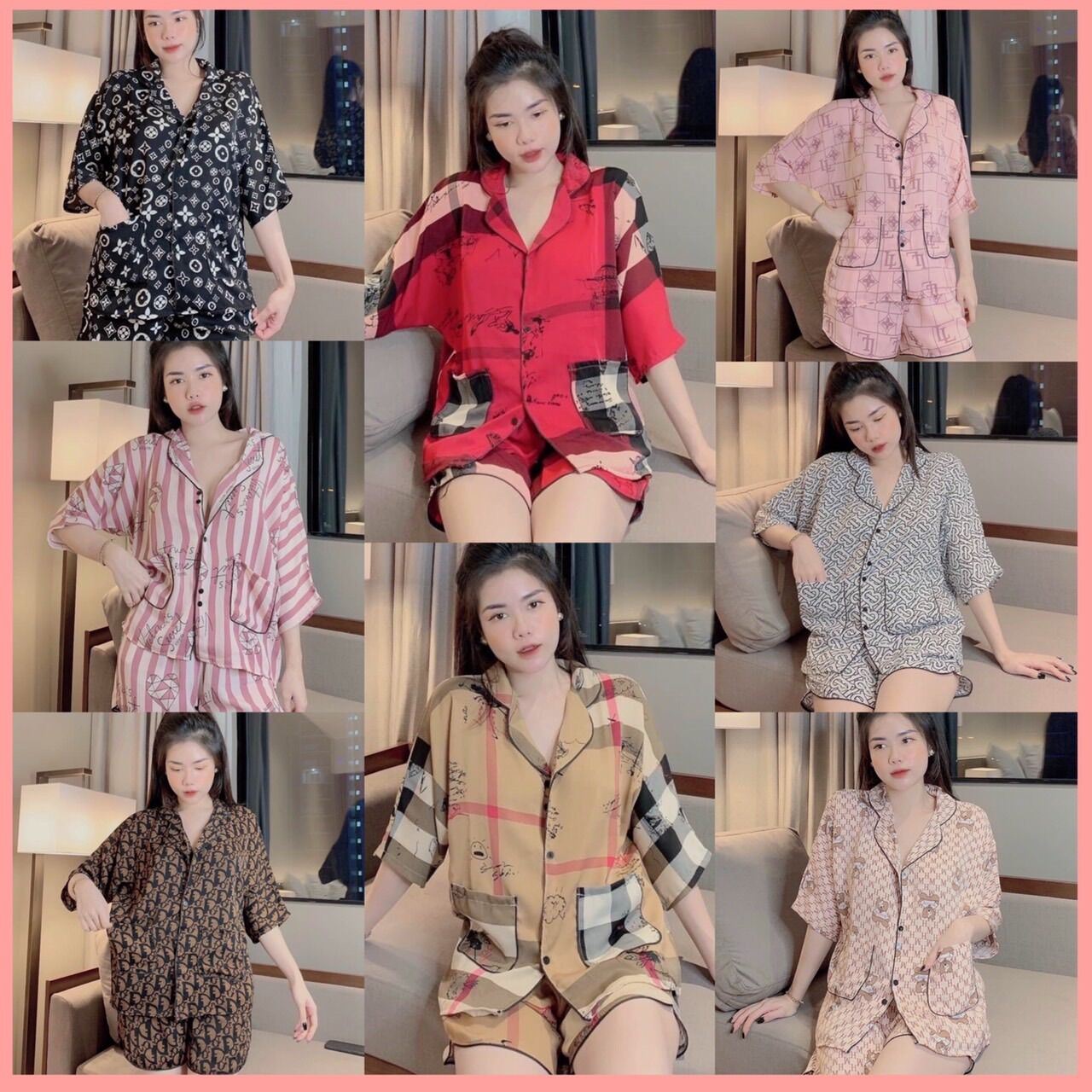 Đồ bộ Pyjama lụa Mango, chất lụa loại 1, mềm mịn, mát, không nhăn