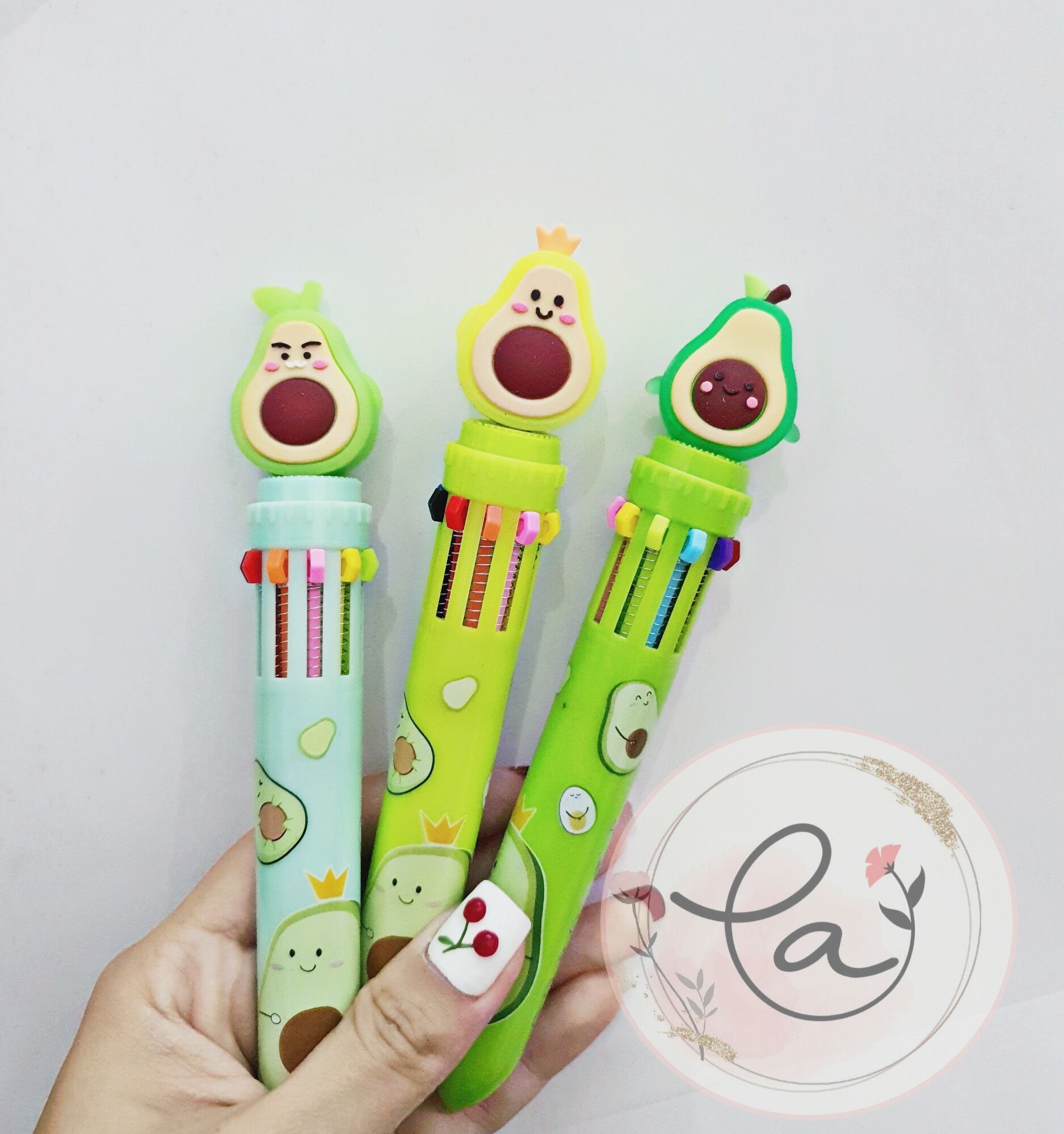 Bút bi 10 màu hình quả bơ cute