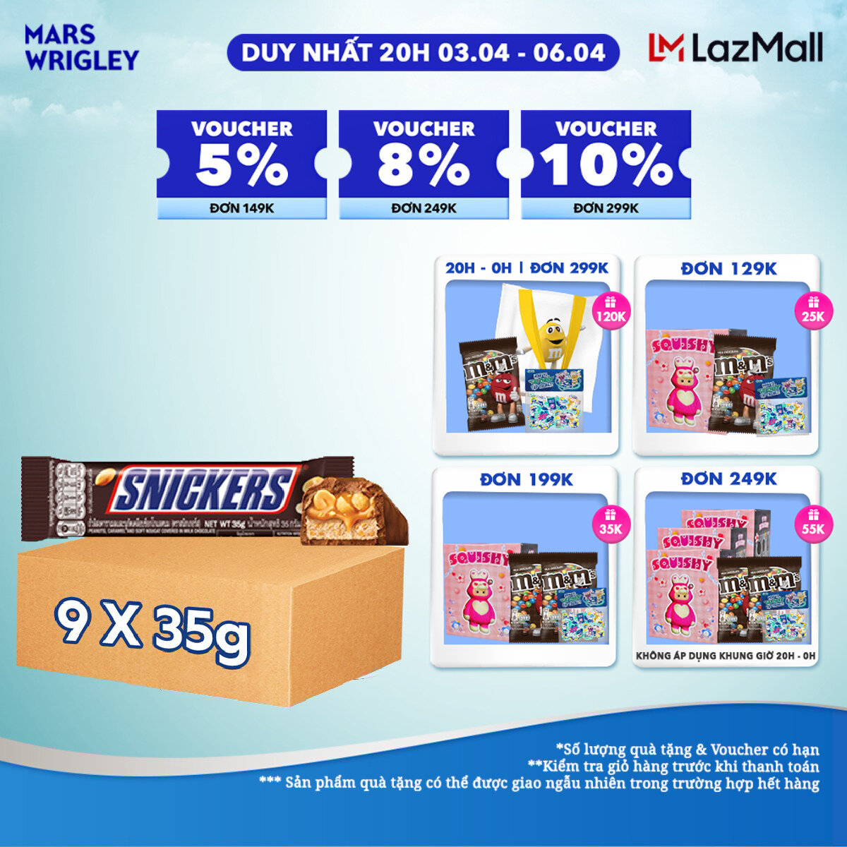 Kẹo Sô Cô La Snickers Đậu Phộng thanh 35g