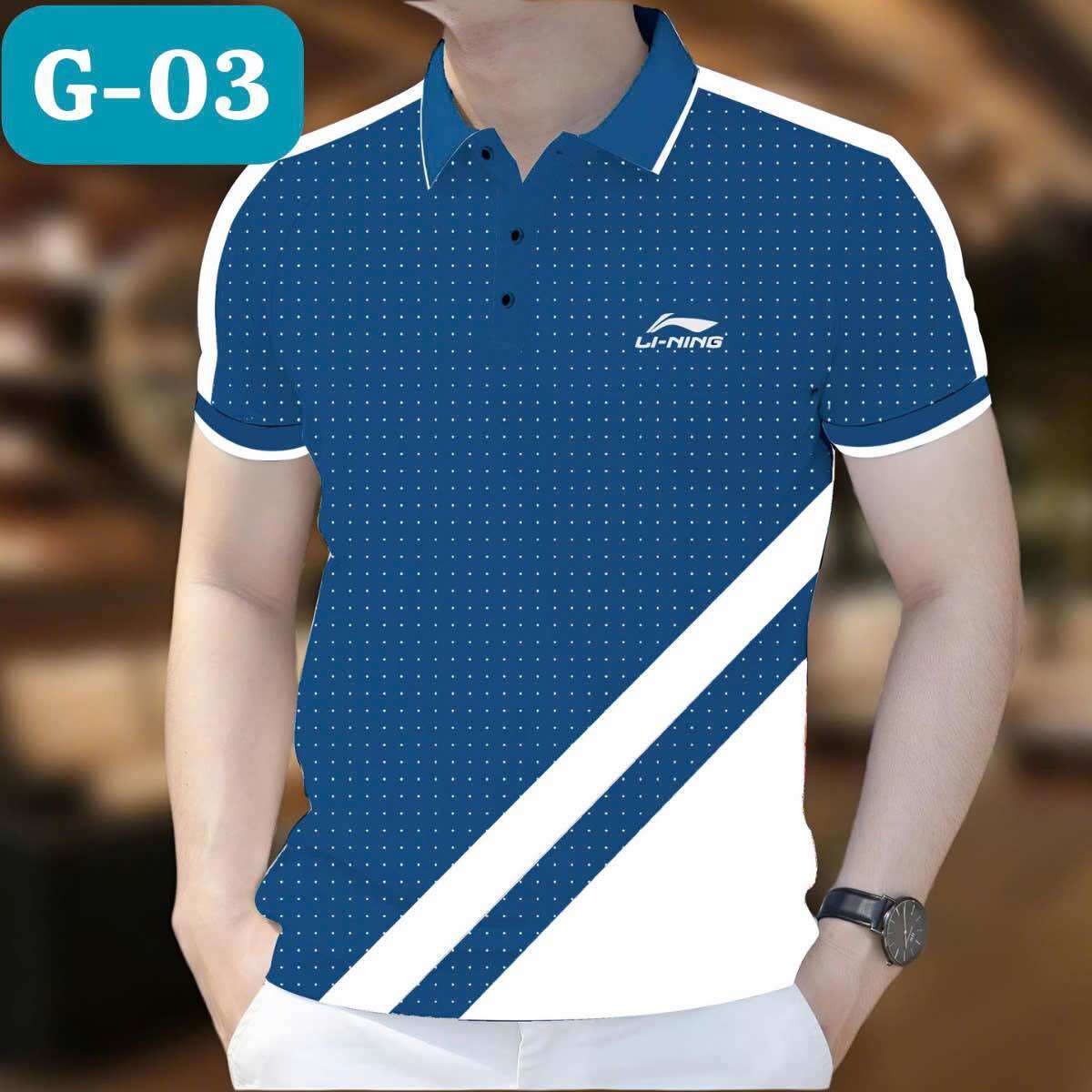 Áo Polo cổ bẻ Ll NING,vải cotton co giãn 4 chiều,dễ mặc,thoải mái - 4
