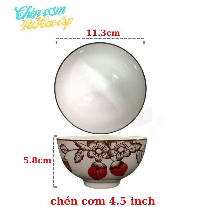 Combo 10 chén cơm gốm sứ cao cấp chuẩn loại 1, bát cơm gốm sứ nhiều hoa
