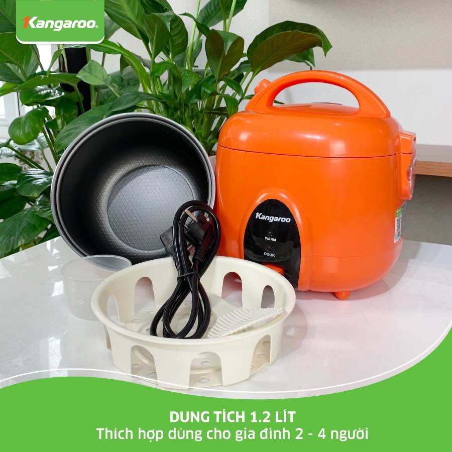 Nồi cơm điện KANGAROO KG826S 1.2L [ CHÍNH HÃNG 100% - KÍCH HOẠT BẢO HÀNH ĐIỆN TỬ 1 NĂM]