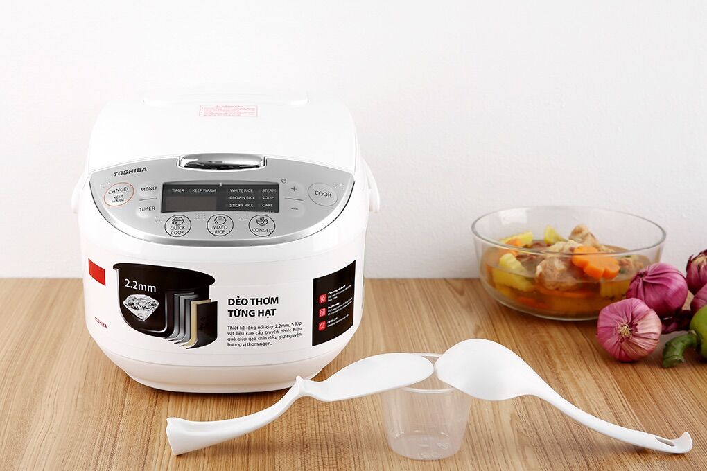 Nồi cơm điện tử toshiba 1 lít rc-10dh2pv - hàng chính hãng