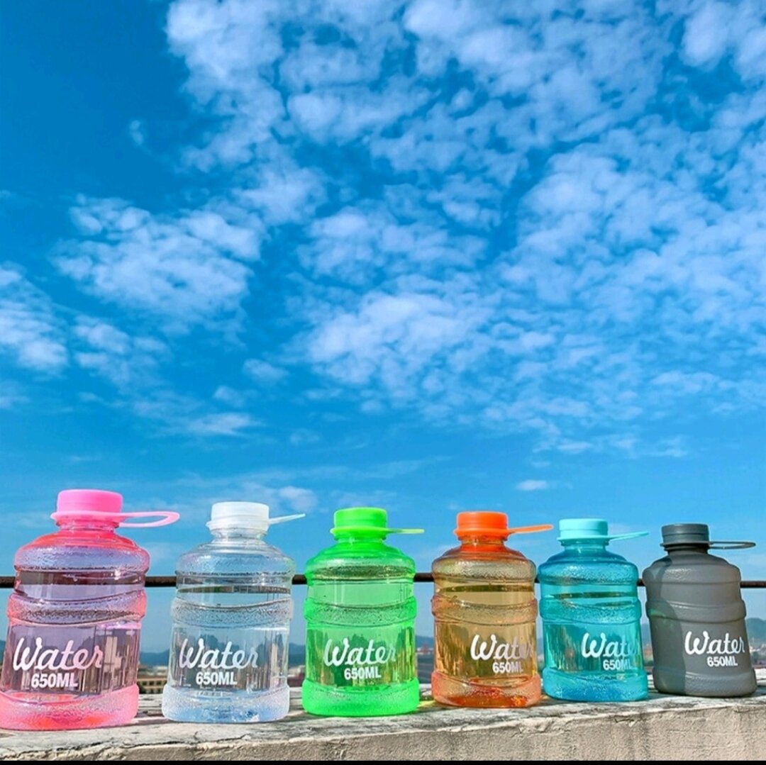 Bình đựng nước nhựa trong có quai cầm 650ml