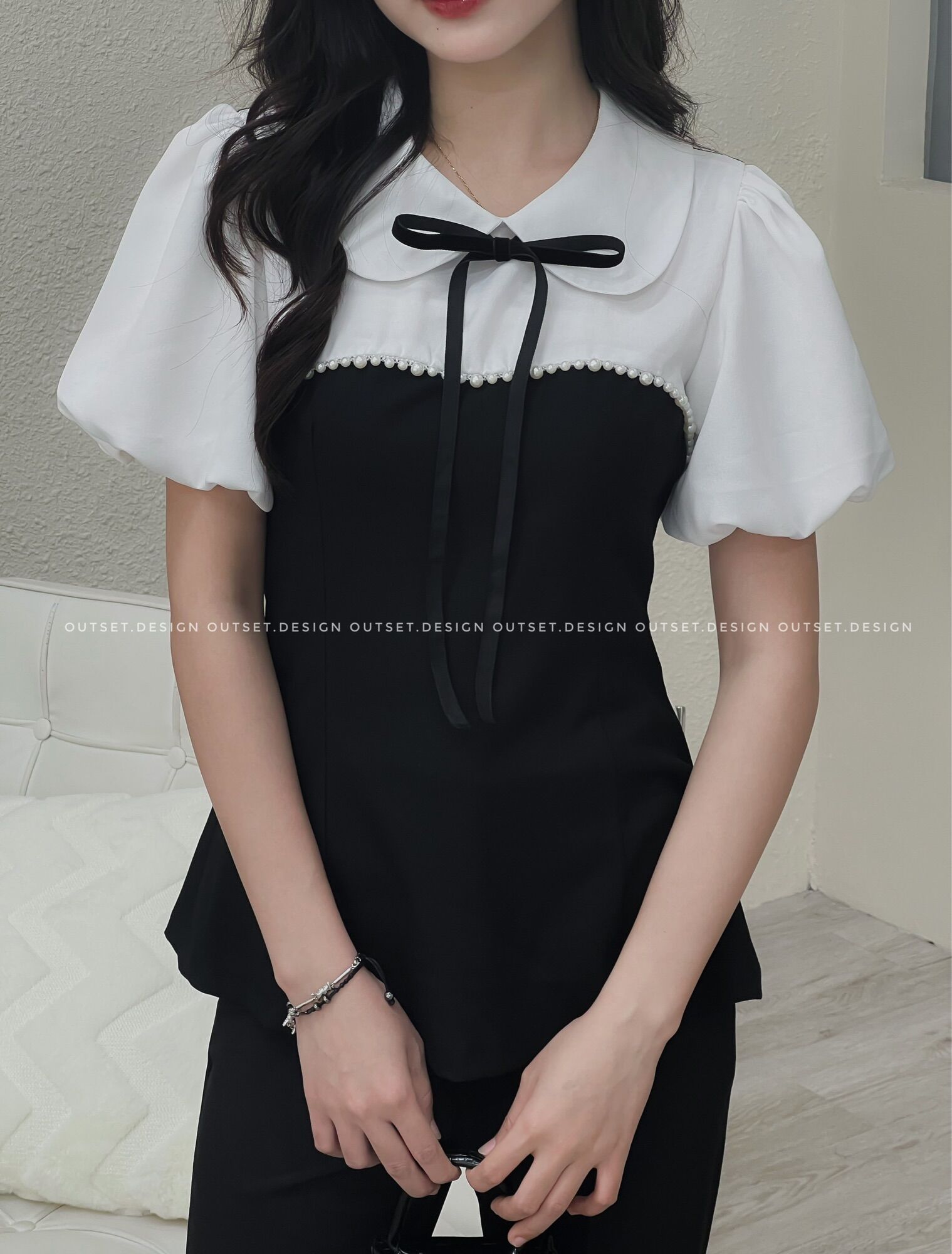 Outset - áo camile ngọc trai tiểu thơ
