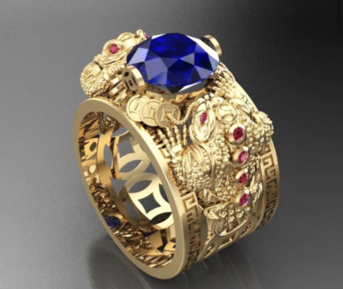 Nhẫn nam đá thạch anh mạ vàng 18k - RM01073