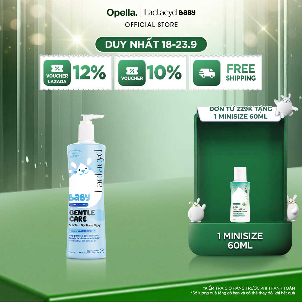 Sữa Tắm Gội Trẻ Em Lactacyd Baby Gentle Care Bảo Vệ Dịu Nhẹ Cho Làn Da Nhạy Cảm 500ml