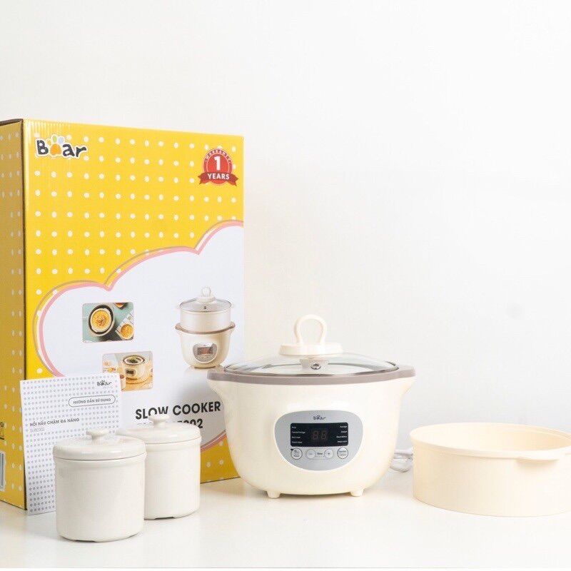 Nồi nấu cháo chậm Bear 1.6L quốc tế ( giá ưu đãi lấy tương tác)