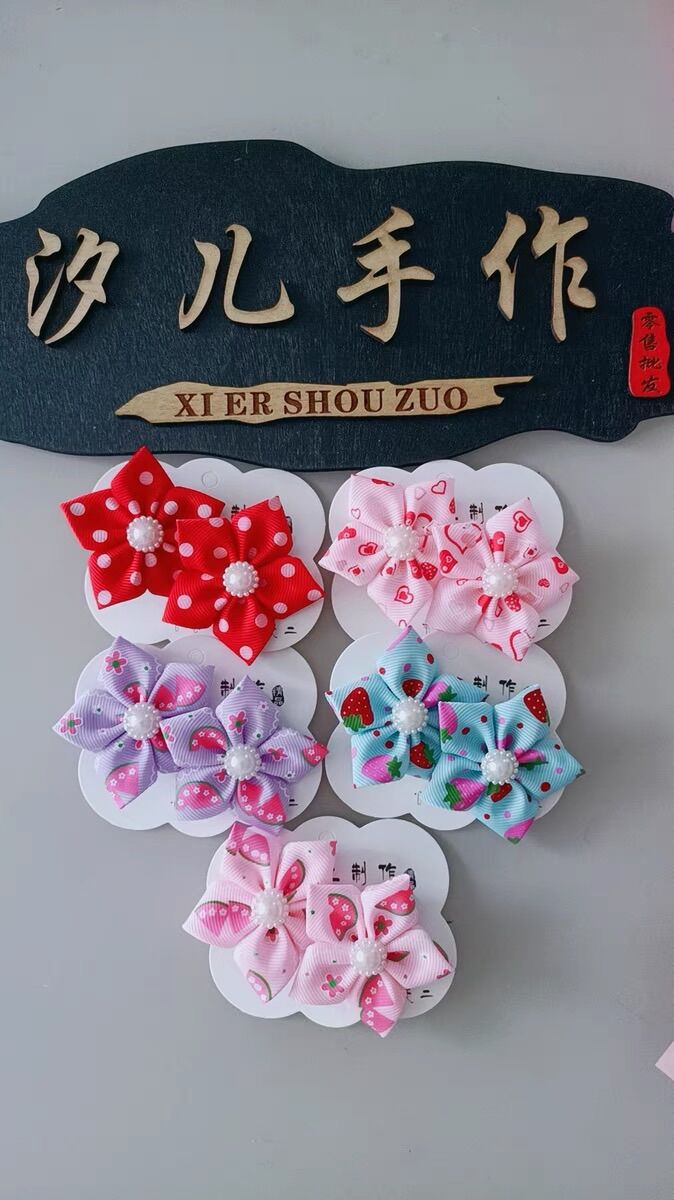 Set 2 kẹp tóc hoa nhiều màu cho bé