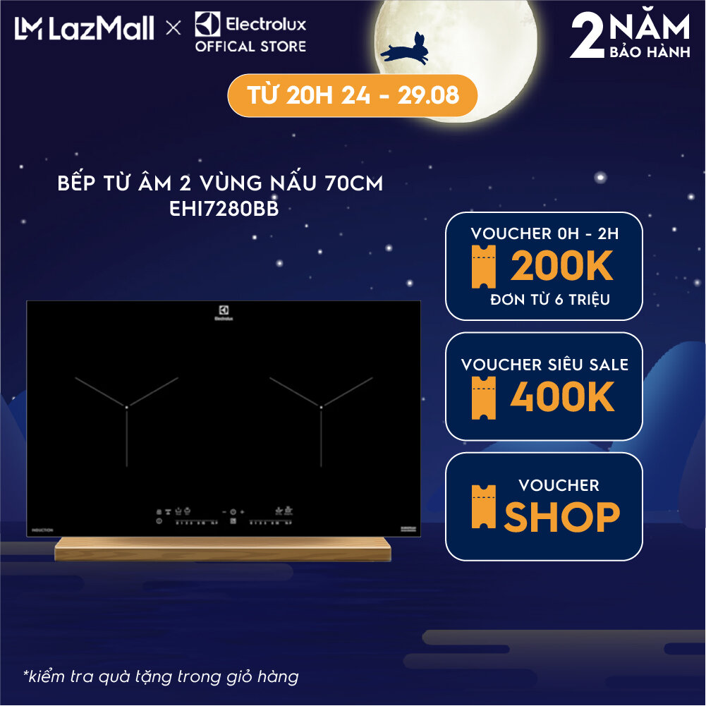 Bếp từ âm Electrolux EHI7280BB 2 vùng nấu 70cm - PowerBoost gia tăng nhiệt nhanh và mạnh mẽ, an toàn, nấu nhanh, tiện lợi