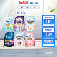 Nước Xả Vải Đậm Đặc DOWNY Hoa Đêm/ Bờ Biển Tươi Mát/ Giấc Ngủ Thư Thái/ Tinh Khôi/ Đam Mê/ Nắng Mai/ Bung Tỏa Hạnh Phúc/ Cotton Thuần Khiết Túi 1L