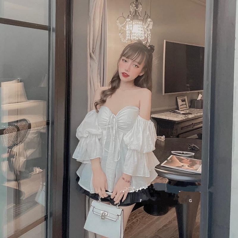 Áo babydoll tay loa cực xinh ru1