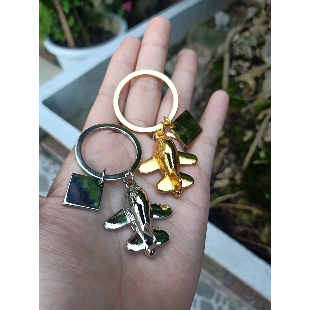Móc khoá inox hình máy bay